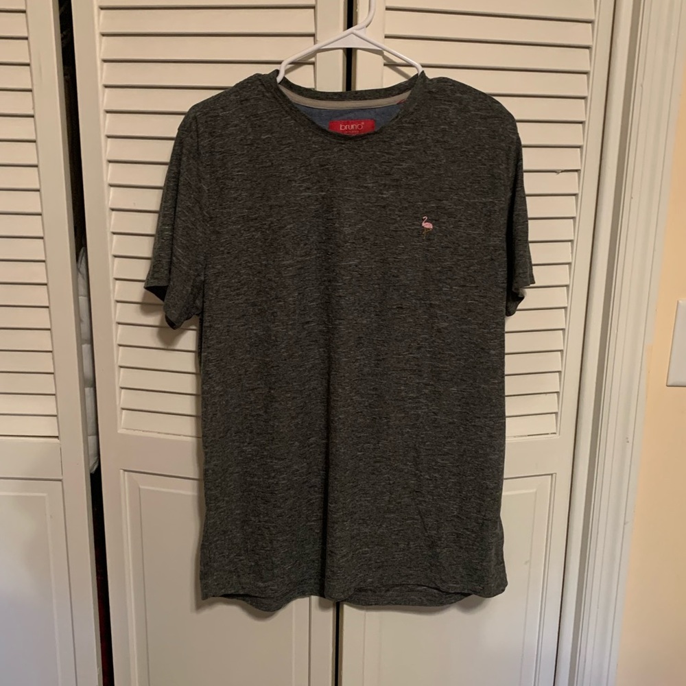 Bruno Magli shirt with logo. Velvet touch. Heather gray. Size large.